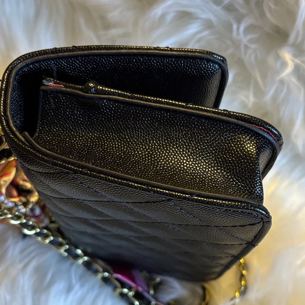 Fashion Black Quilted Top Handle Bag with Chain - Picture 13 of 13